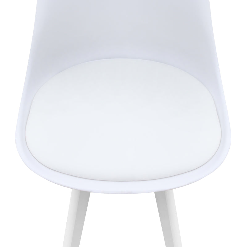 Καρέκλα Τραπεζαρίας Viva PP - PU Λευκό - Ξύλινο Λευκό Πόδι 48,5x54x80