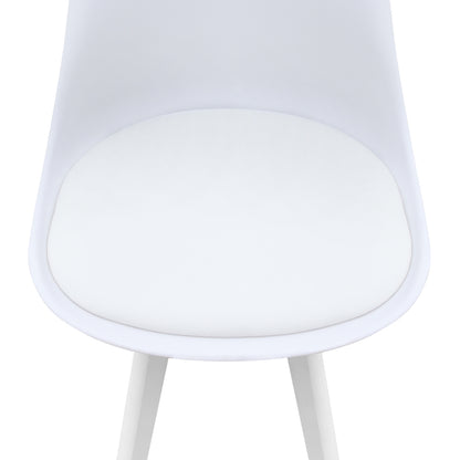 Καρέκλα Τραπεζαρίας Viva PP - PU Λευκό - Ξύλινο Λευκό Πόδι 48,5x54x80