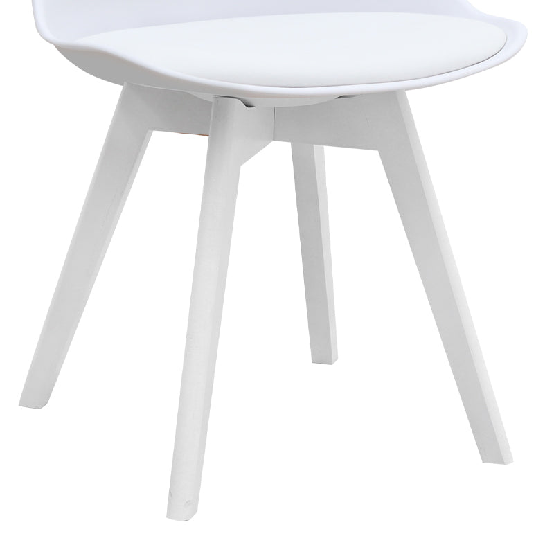 Καρέκλα Τραπεζαρίας Viva PP - PU Λευκό - Ξύλινο Λευκό Πόδι 48,5x54x80