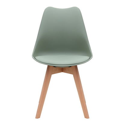 Καρέκλα Τραπεζαρίας Viva PP - PU Φυστικί - Ξύλινο Φυσικό Πόδι 48,5x54x80