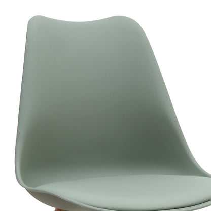 Καρέκλα Τραπεζαρίας Viva PP - PU Φυστικί - Ξύλινο Φυσικό Πόδι 48,5x54x80