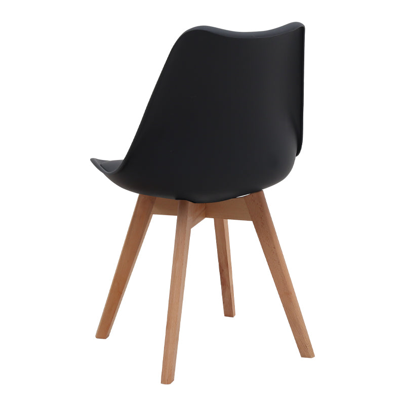 Καρέκλα Τραπεζαρίας Viva PP - PU Μαύρο - Ξύλινο Φυσικό Πόδι 48,5x54x80