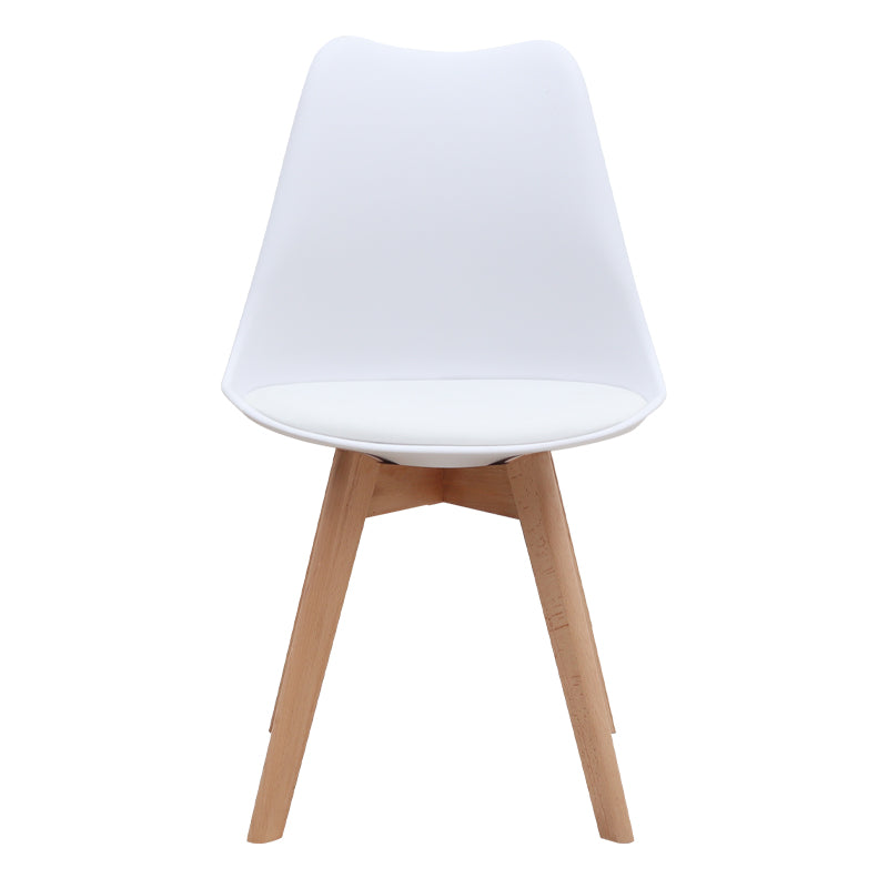 Καρέκλα Τραπεζαρίας Viva PP - PU Λευκό - Ξύλινο Φυσικό Πόδι 48,5x54x80