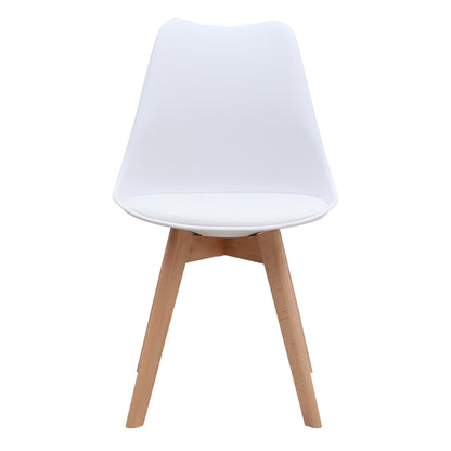 Καρέκλα Τραπεζαρίας Viva PP - PU Λευκό - Ξύλινο Φυσικό Πόδι 48,5x54x80