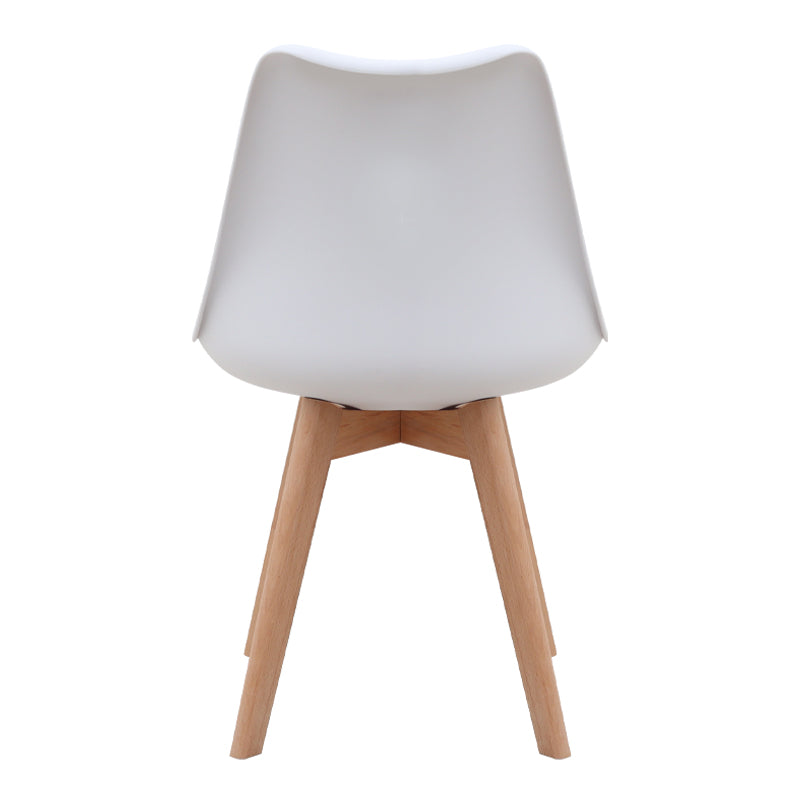 Καρέκλα Τραπεζαρίας Viva PP - PU Λευκό - Ξύλινο Φυσικό Πόδι 48,5x54x80