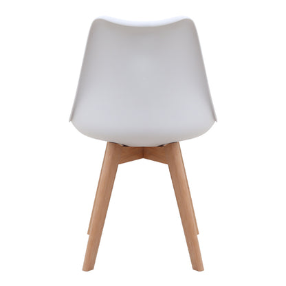 Καρέκλα Τραπεζαρίας Viva PP - PU Λευκό - Ξύλινο Φυσικό Πόδι 48,5x54x80