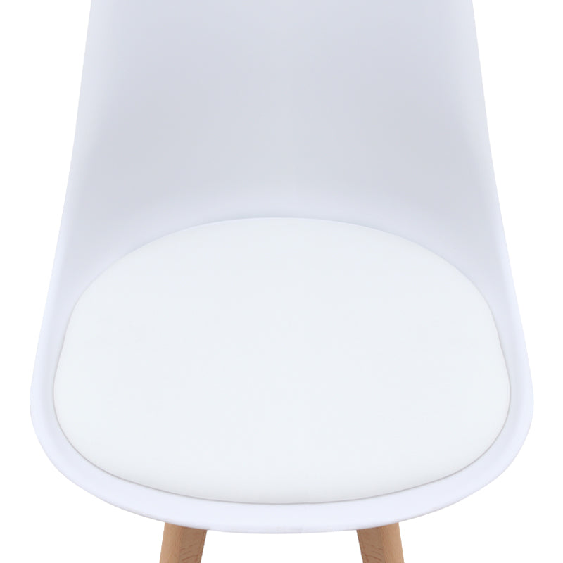 Καρέκλα Τραπεζαρίας Viva PP - PU Λευκό - Ξύλινο Φυσικό Πόδι 48,5x54x80