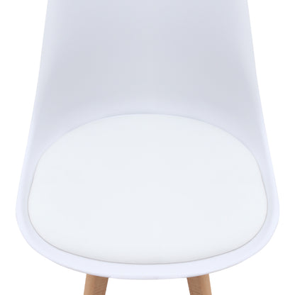 Καρέκλα Τραπεζαρίας Viva PP - PU Λευκό - Ξύλινο Φυσικό Πόδι 48,5x54x80