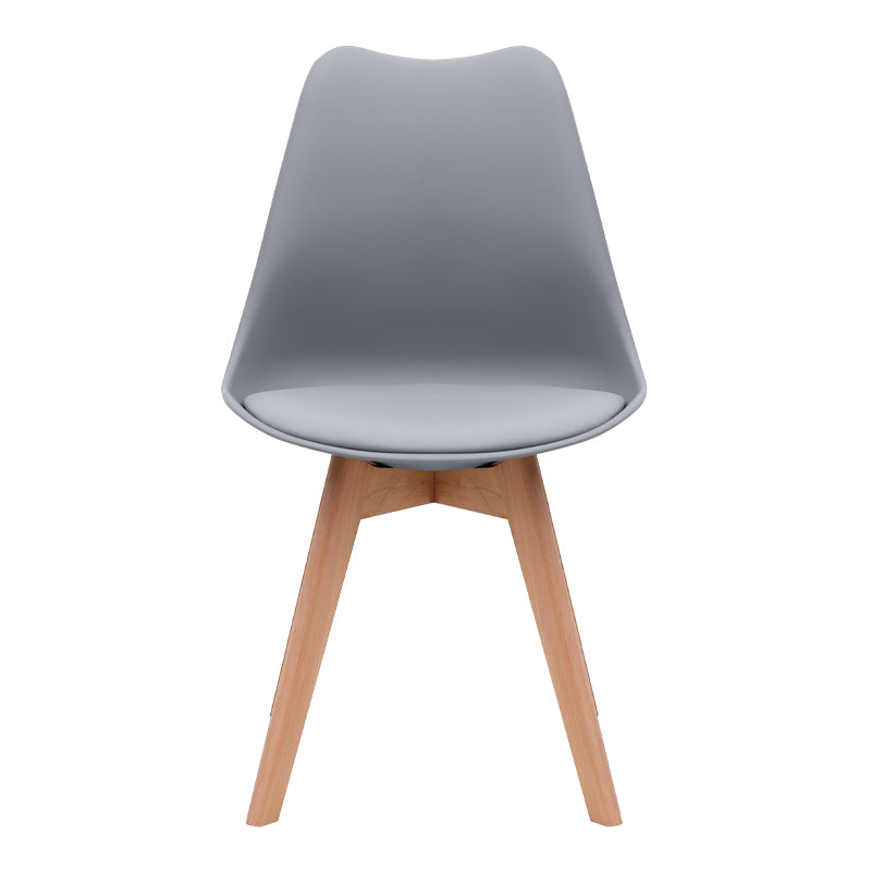 Καρέκλα Τραπεζαρίας Viva PP - PU Γκρι - Ξύλινο Φυσικό Πόδι 48,5x54x80