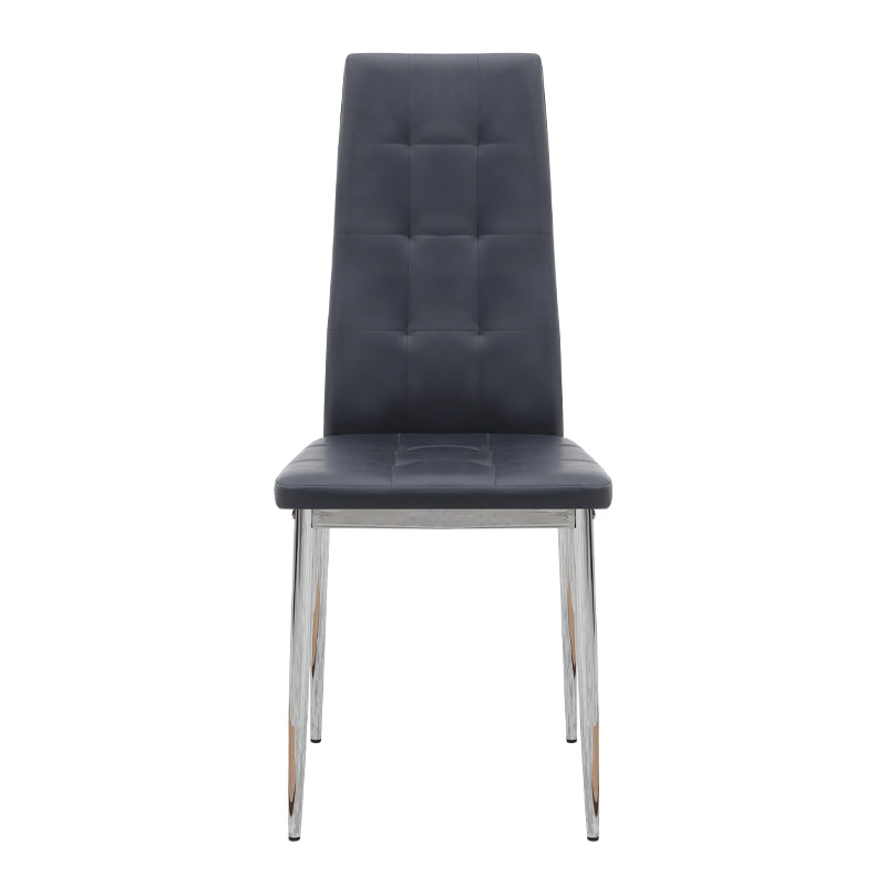 Καρέκλα Τραπεζαρίας Rosa Μαύρο PU - Μεταλλικό Πόδι Χρωμίου 41x48x98