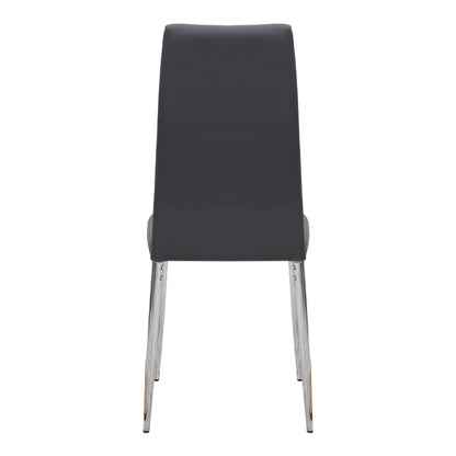 Καρέκλα Τραπεζαρίας Rosa Μαύρο PU - Μεταλλικό Πόδι Χρωμίου 41x48x98