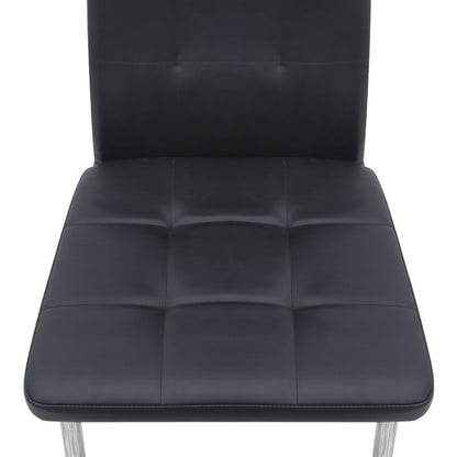 Καρέκλα Τραπεζαρίας Rosa Μαύρο PU - Μεταλλικό Πόδι Χρωμίου 41x48x98