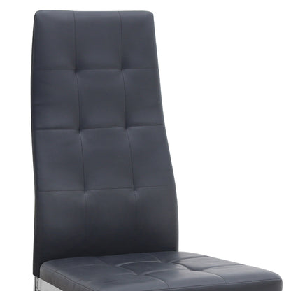 Καρέκλα Τραπεζαρίας Rosa Μαύρο PU - Μεταλλικό Πόδι Χρωμίου 41x48x98