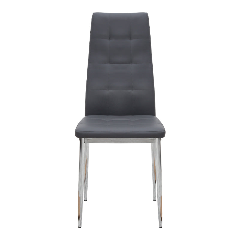 Καρέκλα Τραπεζαρίας Rosa Γκρι PU - Μεταλλικό Πόδι Χρωμίου 41x48x98