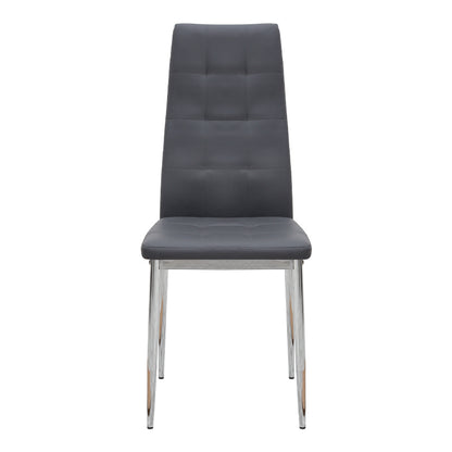 Καρέκλα Τραπεζαρίας Rosa Γκρι PU - Μεταλλικό Πόδι Χρωμίου 41x48x98