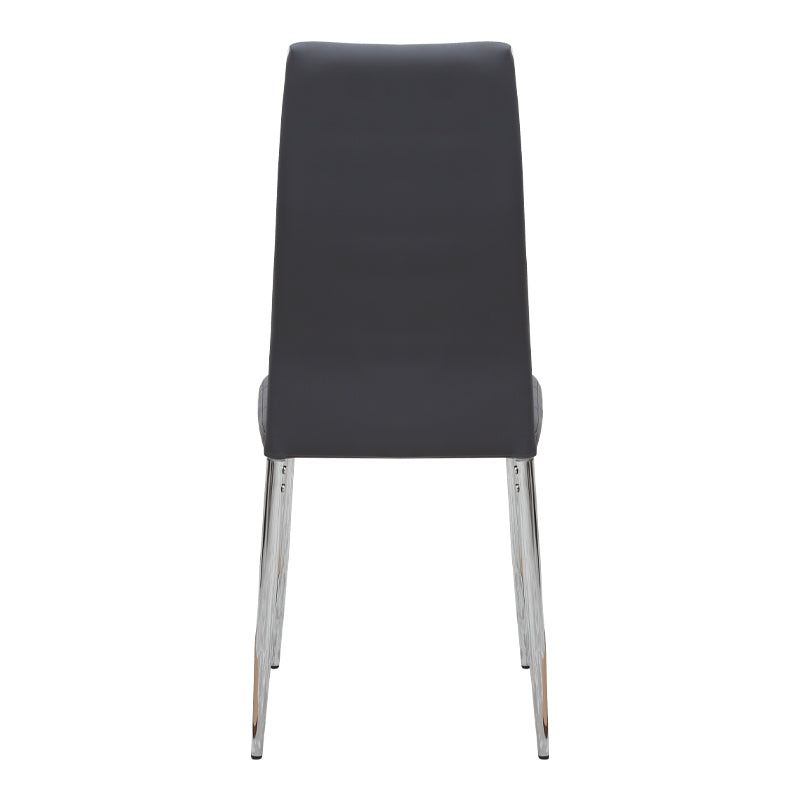 Καρέκλα Τραπεζαρίας Rosa Γκρι PU - Μεταλλικό Πόδι Χρωμίου 41x48x98