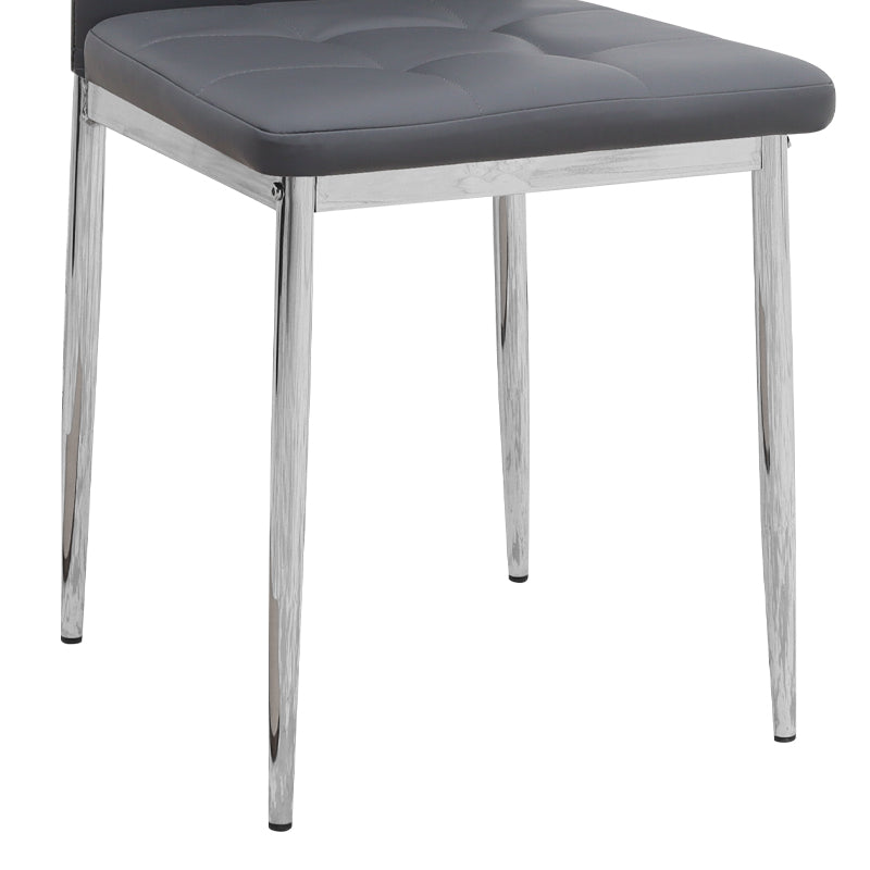 Καρέκλα Τραπεζαρίας Rosa Γκρι PU - Μεταλλικό Πόδι Χρωμίου 41x48x98