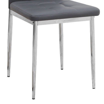 Καρέκλα Τραπεζαρίας Rosa Γκρι PU - Μεταλλικό Πόδι Χρωμίου 41x48x98
