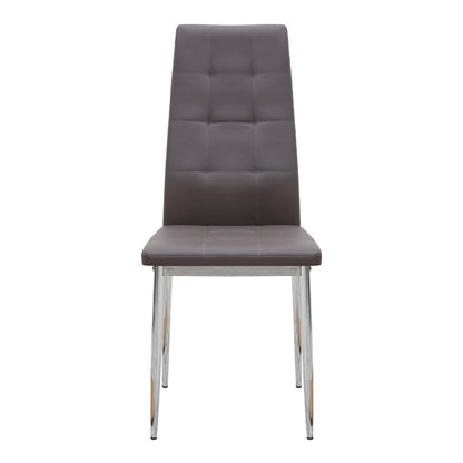 Καρέκλα Τραπεζαρίας Rosa Καφέ PU - Μεταλλικό Πόδι Χρωμίου 41x48x98