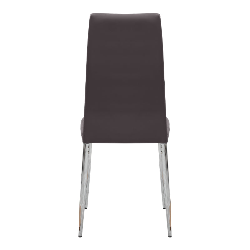 Καρέκλα Τραπεζαρίας Rosa Καφέ PU - Μεταλλικό Πόδι Χρωμίου 41x48x98