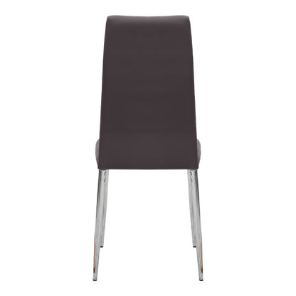 Καρέκλα Τραπεζαρίας Rosa Καφέ PU - Μεταλλικό Πόδι Χρωμίου 41x48x98
