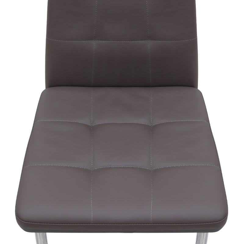 Καρέκλα Τραπεζαρίας Rosa Καφέ PU - Μεταλλικό Πόδι Χρωμίου 41x48x98