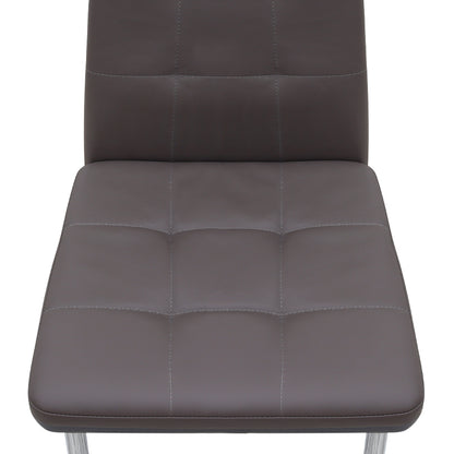 Καρέκλα Τραπεζαρίας Rosa Καφέ PU - Μεταλλικό Πόδι Χρωμίου 41x48x98