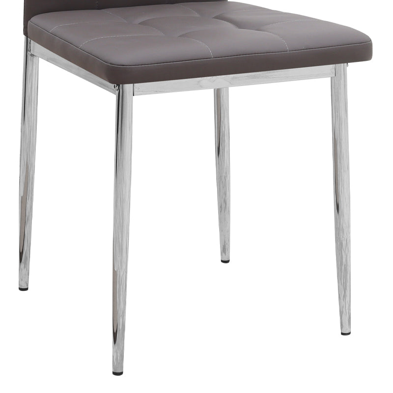 Καρέκλα Τραπεζαρίας Rosa Καφέ PU - Μεταλλικό Πόδι Χρωμίου 41x48x98