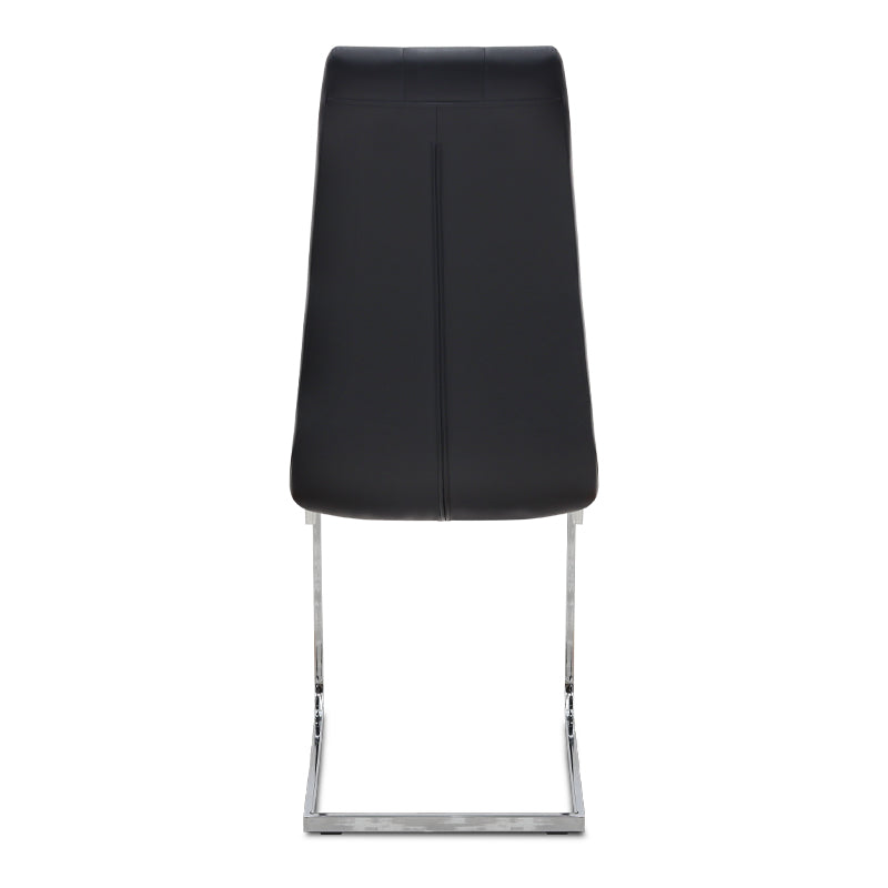 Καρέκλα Τραπεζαρίας Vela Μαύρο PU - Μεταλλική Βάση Χρωμίου 41x61x107