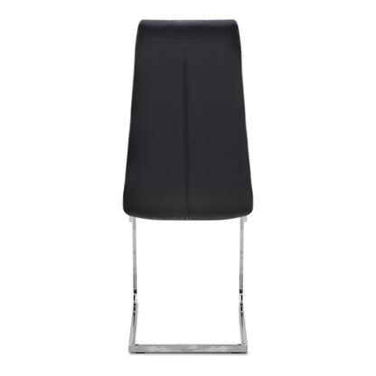 Καρέκλα Τραπεζαρίας Vela Μαύρο PU - Μεταλλική Βάση Χρωμίου 41x61x107