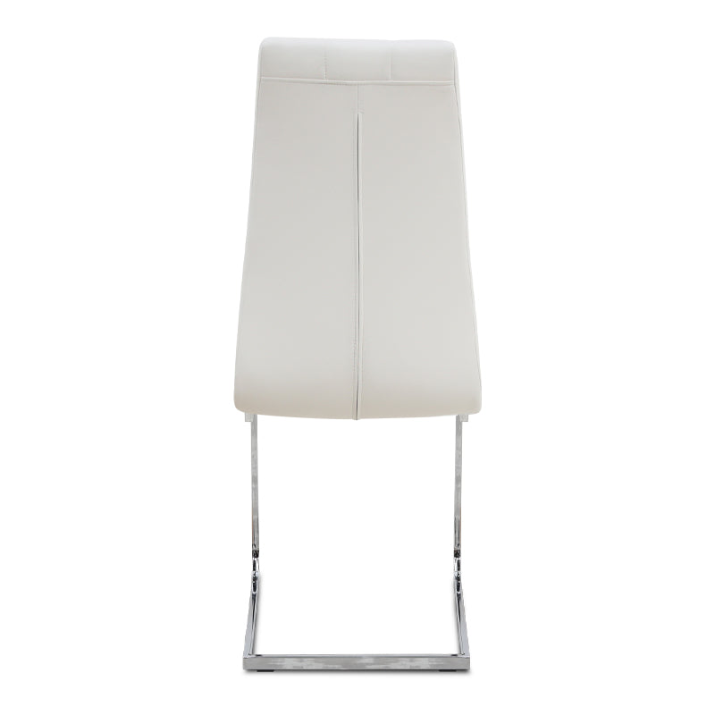 Καρέκλα Τραπεζαρίας Vela Λευκό PU - Μεταλλική Βάση Χρωμίου 41x61x107