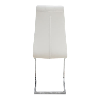 Καρέκλα Τραπεζαρίας Vela Λευκό PU - Μεταλλική Βάση Χρωμίου 41x61x107