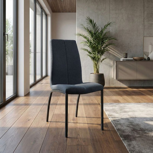 Καρέκλα Τραπεζαρίας Fina Ανθρακί Ύφασμα - Μεταλλικό Μαύρο Πόδι 43x58x95