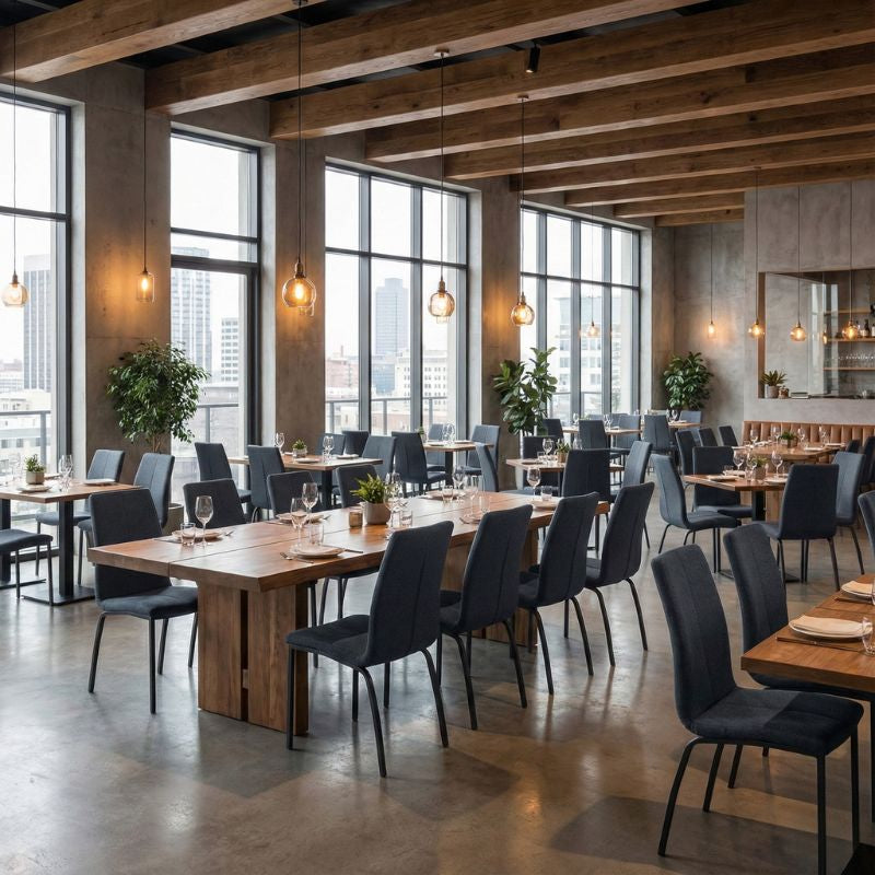 Καρέκλα Τραπεζαρίας Fina Ανθρακί Ύφασμα - Μεταλλικό Μαύρο Πόδι 43x58x95