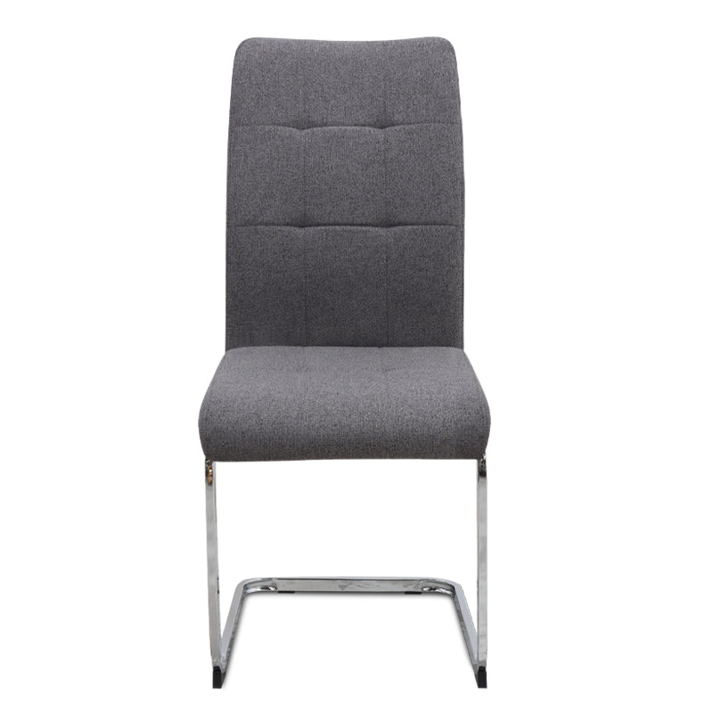 Καρέκλα Τραπεζαρίας Laura Γκρι Ύφασμα - Μεταλλική Βάση Χρωμίου 42x58x98