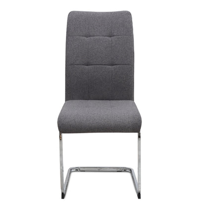 Καρέκλα Τραπεζαρίας Laura Γκρι Ύφασμα - Μεταλλική Βάση Χρωμίου 42x58x98