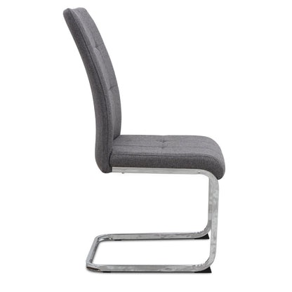Καρέκλα Τραπεζαρίας Laura Γκρι Ύφασμα - Μεταλλική Βάση Χρωμίου 42x58x98