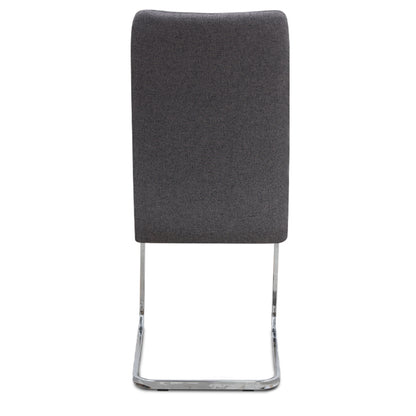 Καρέκλα Τραπεζαρίας Laura Γκρι Ύφασμα - Μεταλλική Βάση Χρωμίου 42x58x98