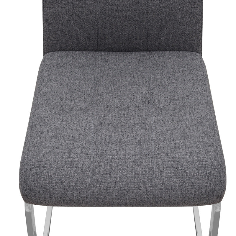 Καρέκλα Τραπεζαρίας Laura Γκρι Ύφασμα - Μεταλλική Βάση Χρωμίου 42x58x98