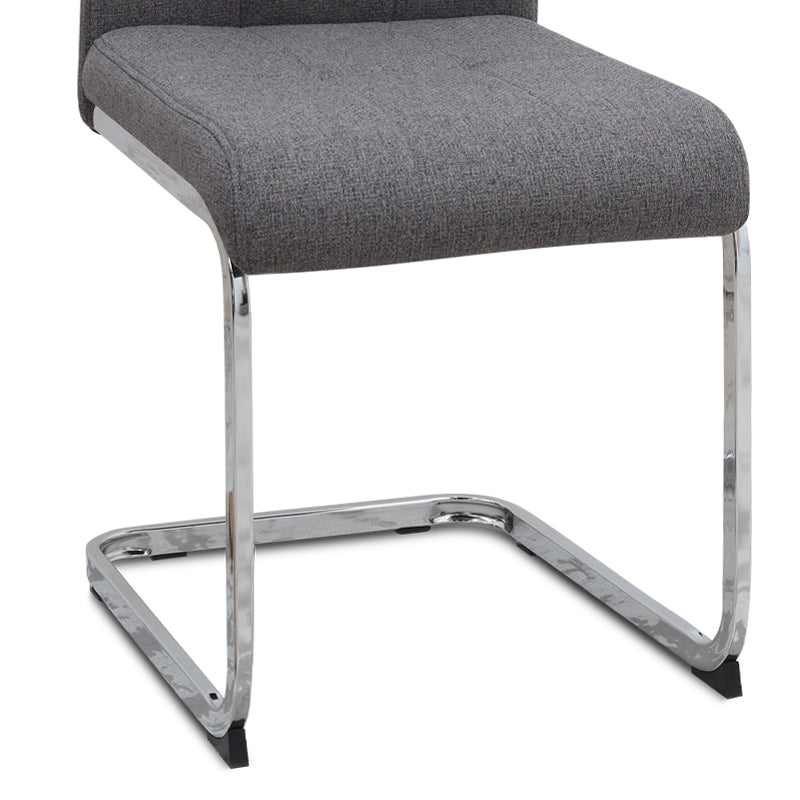 Καρέκλα Τραπεζαρίας Laura Γκρι Ύφασμα - Μεταλλική Βάση Χρωμίου 42x58x98