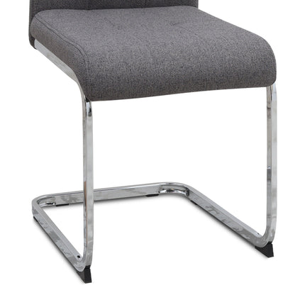 Καρέκλα Τραπεζαρίας Laura Γκρι Ύφασμα - Μεταλλική Βάση Χρωμίου 42x58x98