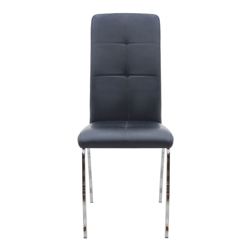 Καρέκλα Τραπεζαρίας Alma Μαύρο PU - Μεταλλικό Πόδι Χρωμίου 42x53x97