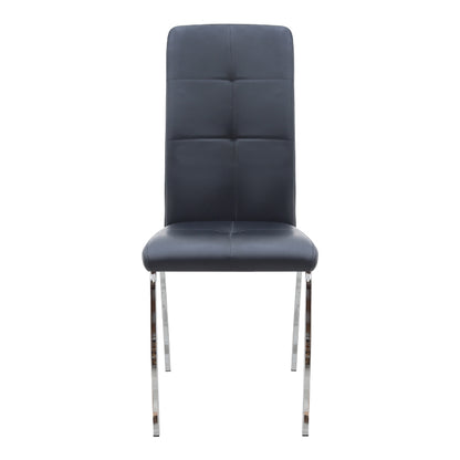 Καρέκλα Τραπεζαρίας Alma Μαύρο PU - Μεταλλικό Πόδι Χρωμίου 42x53x97