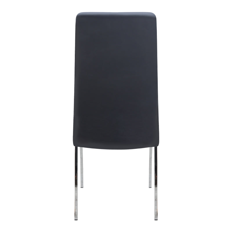 Καρέκλα Τραπεζαρίας Alma Μαύρο PU - Μεταλλικό Πόδι Χρωμίου 42x53x97