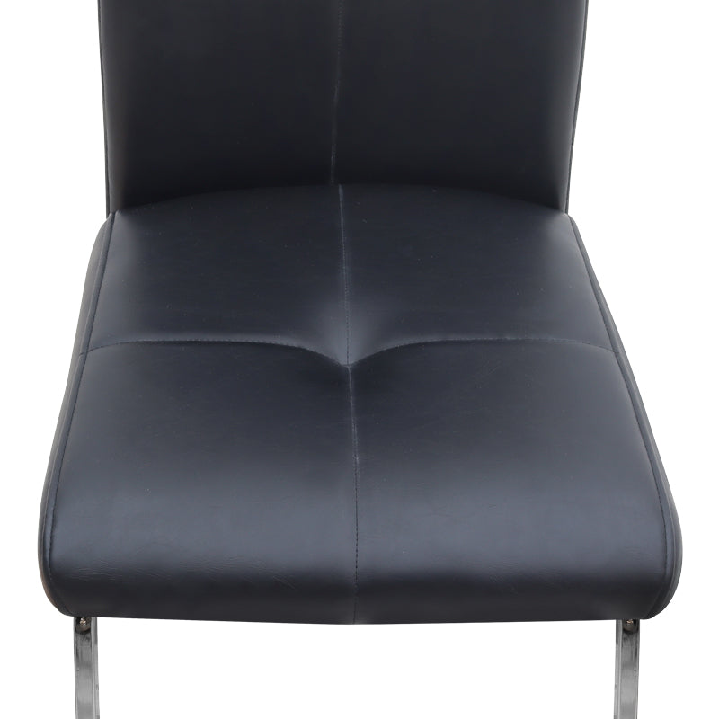 Καρέκλα Τραπεζαρίας Alma Μαύρο PU - Μεταλλικό Πόδι Χρωμίου 42x53x97