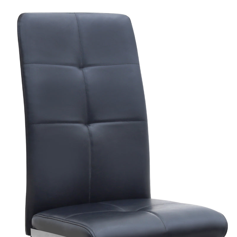 Καρέκλα Τραπεζαρίας Alma Μαύρο PU - Μεταλλικό Πόδι Χρωμίου 42x53x97