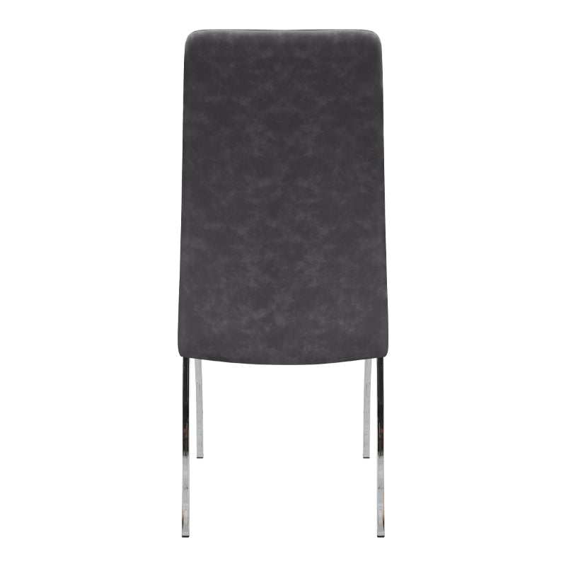 Καρέκλα Τραπεζαρίας Alma Γκρι PU - Μεταλλικό Πόδι Χρωμίου 42x53x97