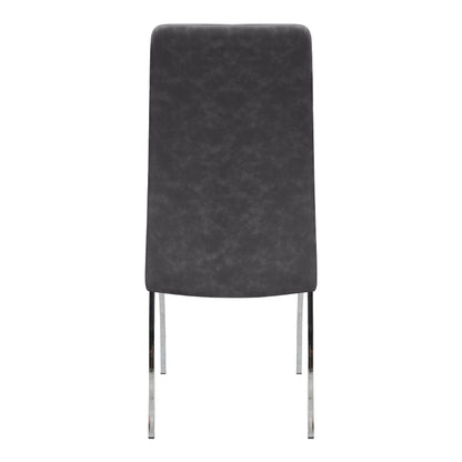 Καρέκλα Τραπεζαρίας Alma Γκρι PU - Μεταλλικό Πόδι Χρωμίου 42x53x97