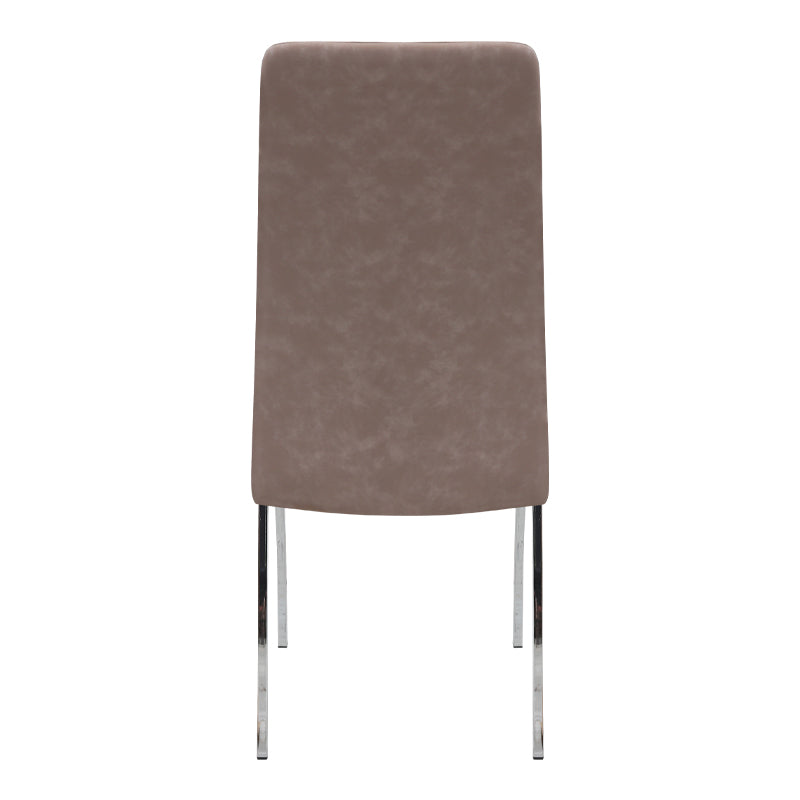 Καρέκλα Τραπεζαρίας Alma Μπεζ PU - Μεταλλικό Πόδι Χρωμίου 42x53x97