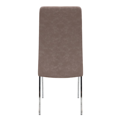 Καρέκλα Τραπεζαρίας Alma Μπεζ PU - Μεταλλικό Πόδι Χρωμίου 42x53x97